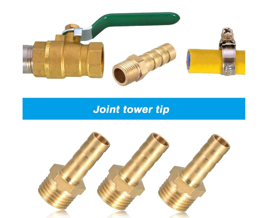 1/4inch / 6mm Hose Barb , Male BSP Thread Brass Barbed Coupling