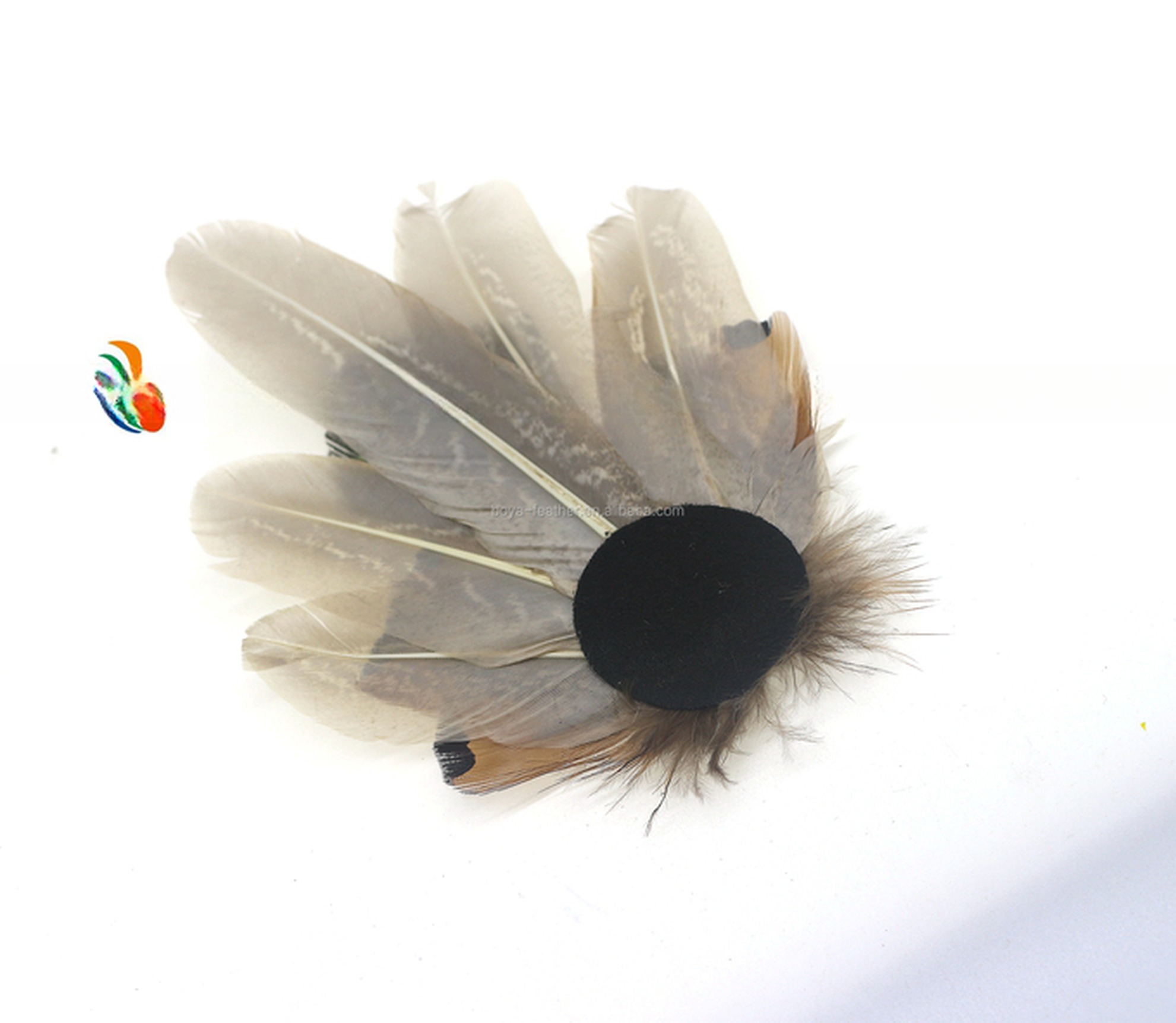 Exquisite Dyed Peacock And Pheasant Feather Hat Pin 5x10Cm Party Supplies