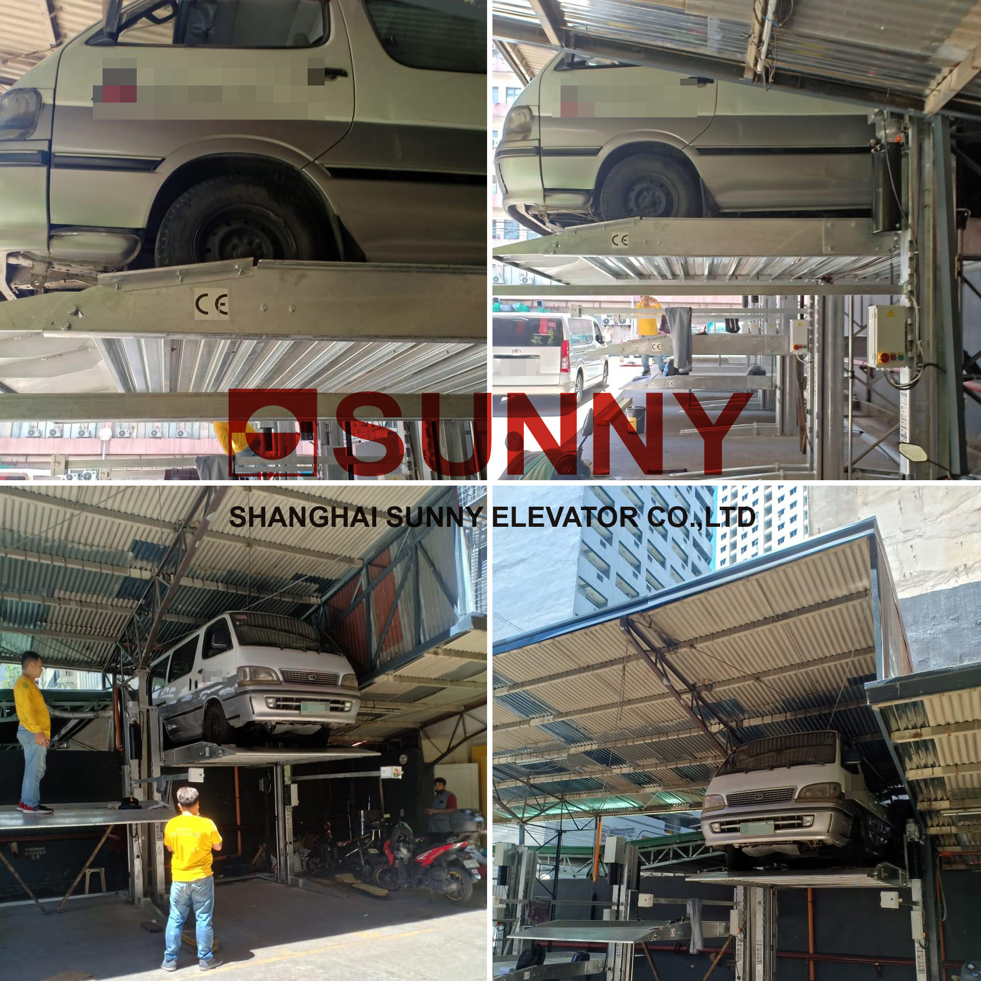 1882mm Lighting Height Auto Parking Lift Four Post Car Lift Pneumatic Unlock