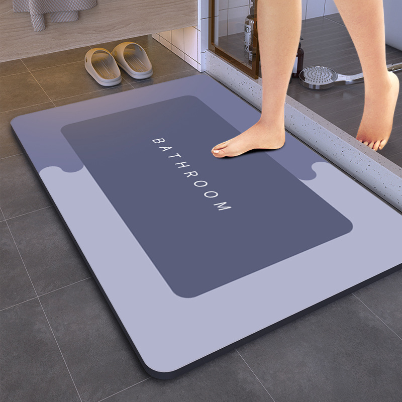 Fast Water Drying Stone Bath Mat with Customized Color and Absorbent Hard Shower Rug