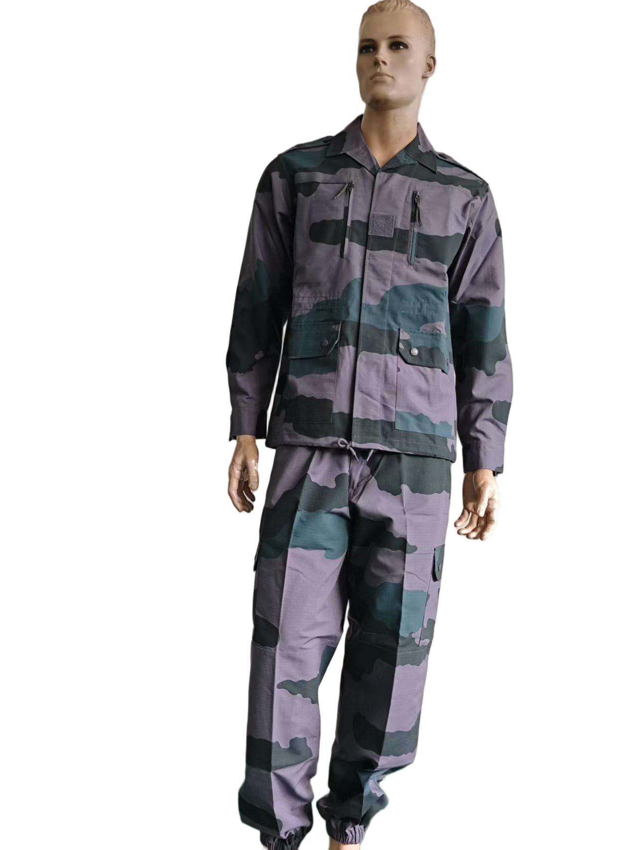 Breathable and Abrasion Resistant French Military Uniform Set in Stealth Purple F1 Combat System for Comfort and Protection