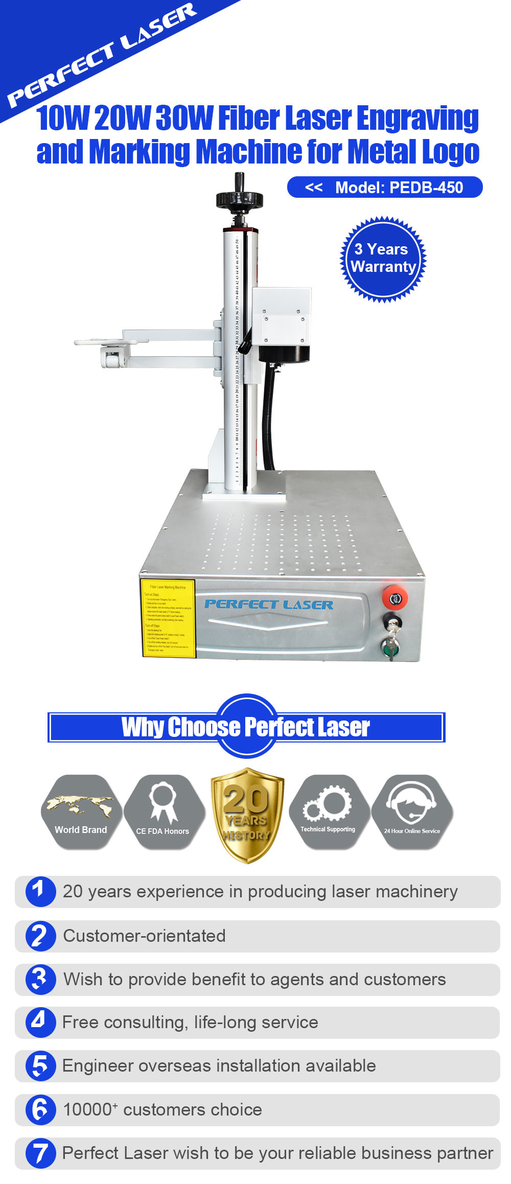 10W 20W 30W Fiber Laser Marking Machine laser engraver for Metal Logo