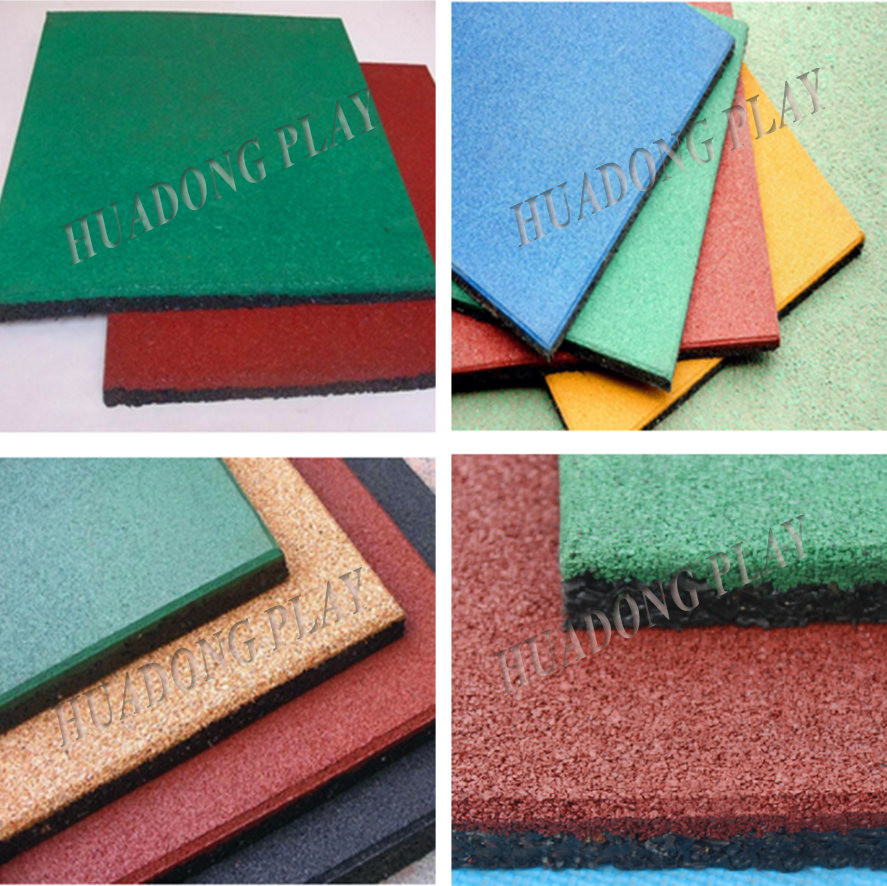 Colorful Gym Rubber Playground Mats Anti - Static 50*50 High Sound Absorbtion