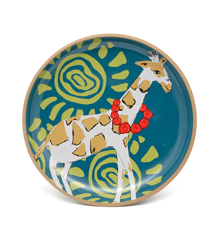 Pottery Stoneware Lovely Design Cute Animal Printed Grey Green Halloween Dinner Plates Ceramic