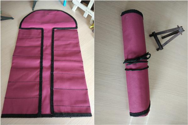 Black / Red Artist Painting Portfolio Flat Pencil Holder Bag Pencil Pouch For
