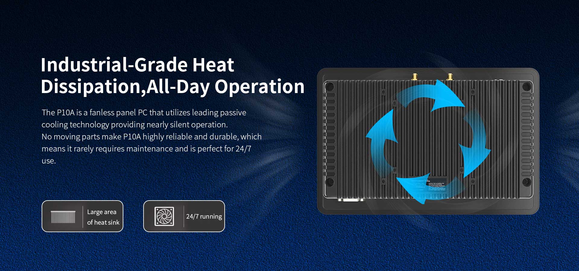 P10A Rugged All-in-One Tablet Computer with Fanless Touchscreen and IP65 Waterproof Rating