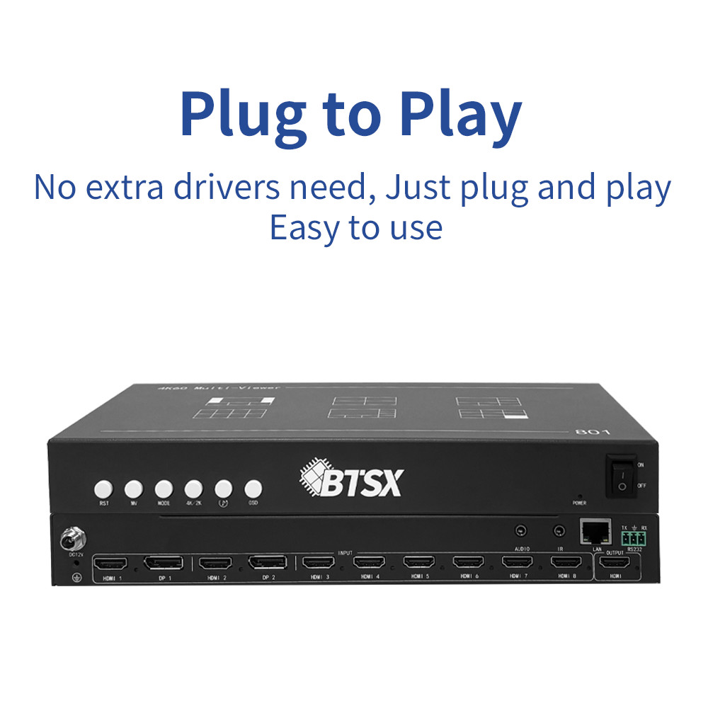 8-Input 4K60 HDMI Multi-Viewer – Ideal for Live Production