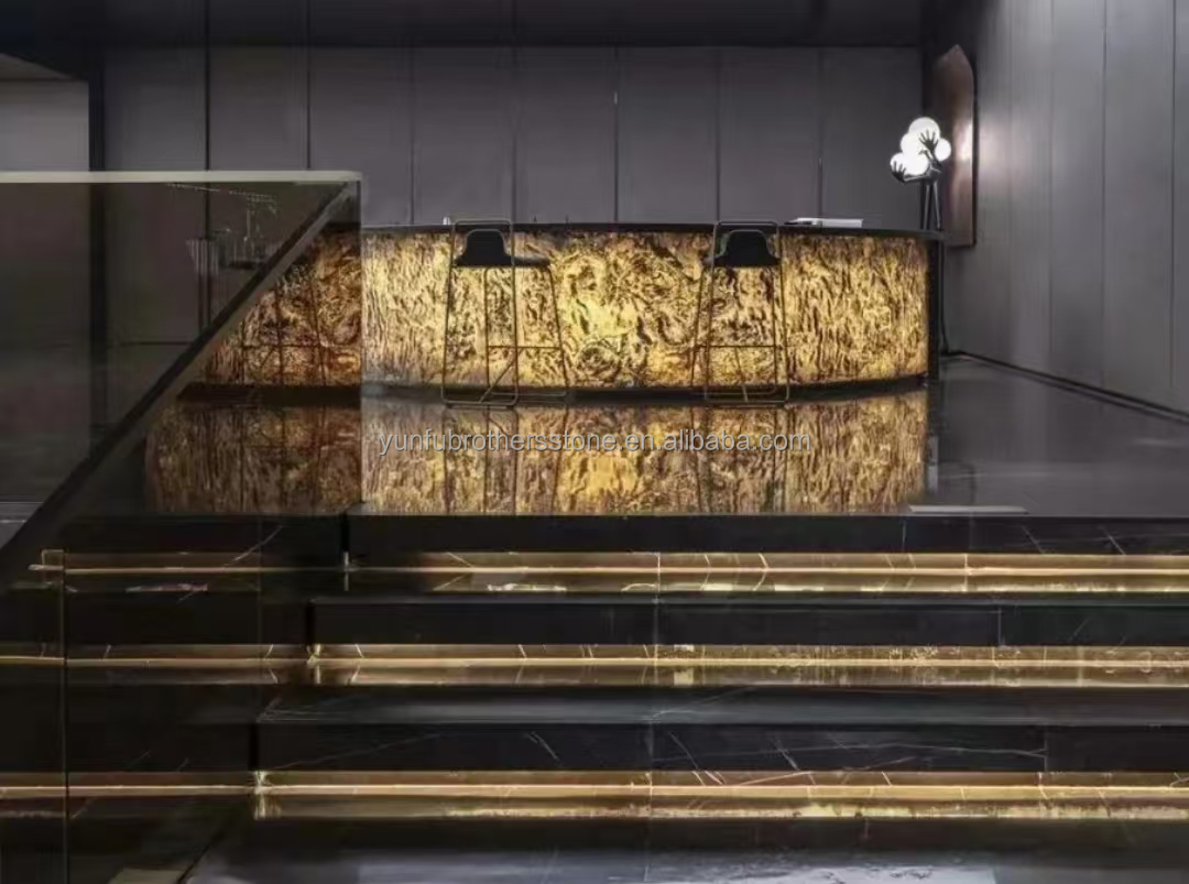 Hotel Interior Graphic Design Natural Flexible Stone Veneer Panel Wall Cladding Tile