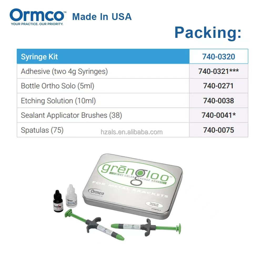 Pack Neutral Packing Dental Areal Orthodontic Grengloo Kit with Two Way Color Change Adhesive