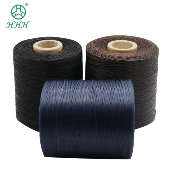 Custom 0.8mm 1mm 100% Polyester Flat Waxed Braided Thread Waterproof for Leather