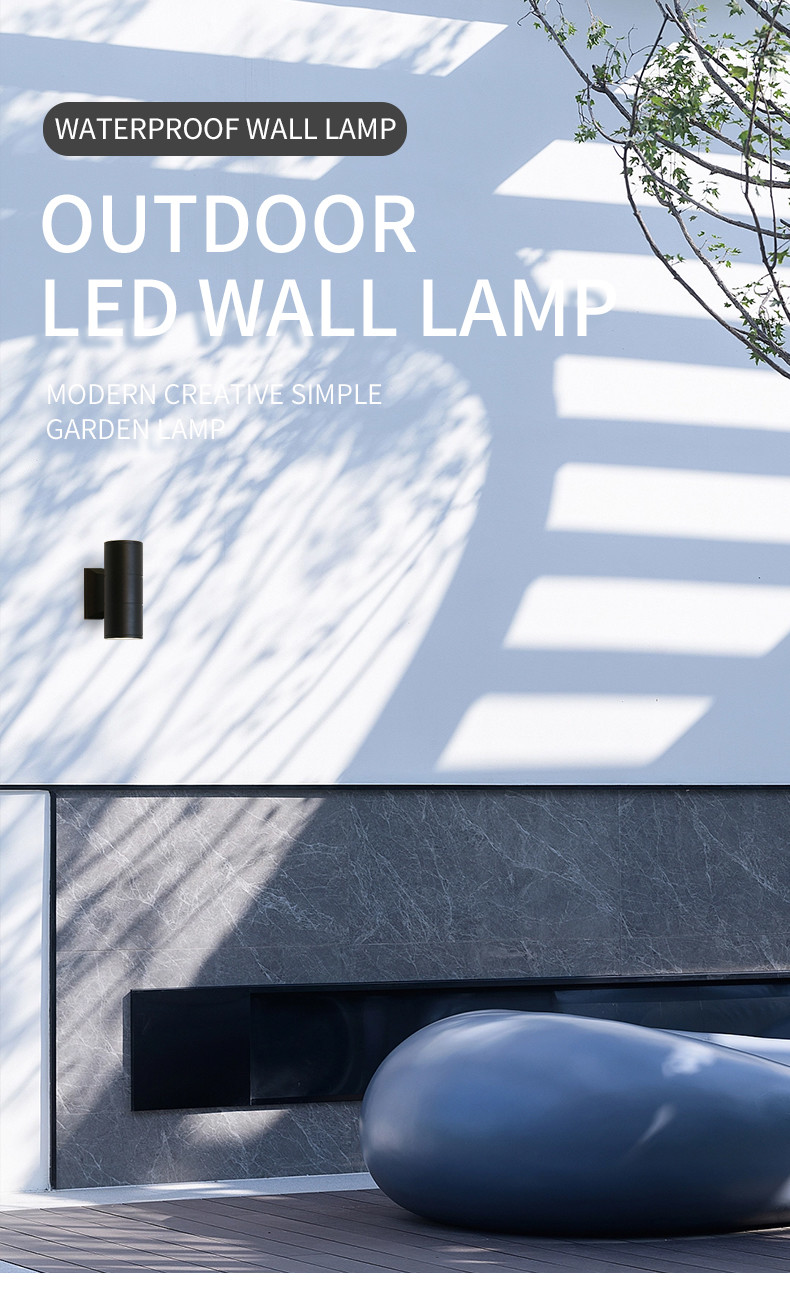 6W 12W Modern Simple Outdoor Wall Lamp LED Waterproof Double Head Shell E27