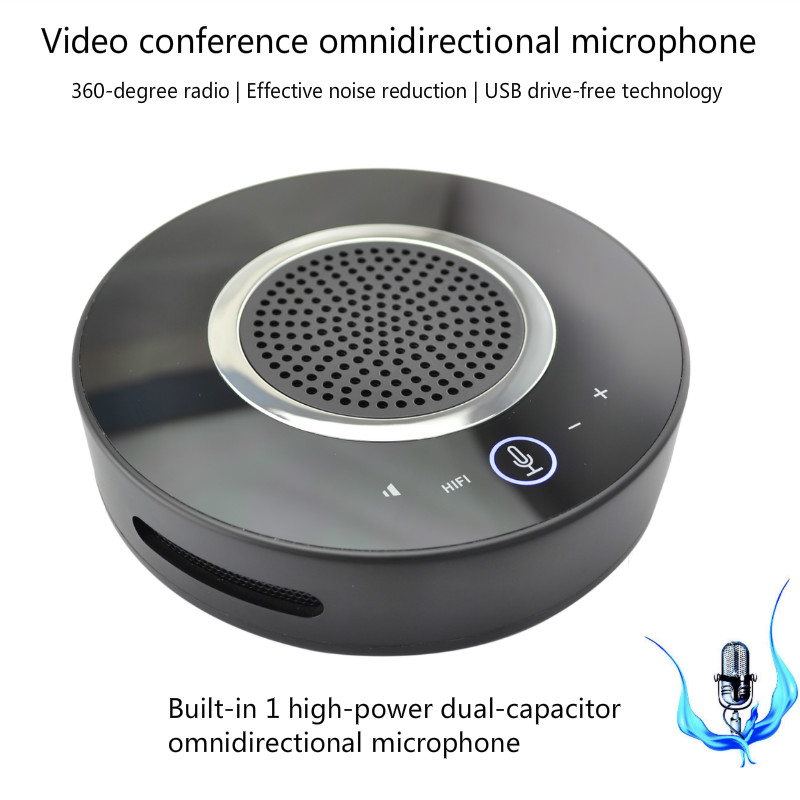 Wireless Communication Meeting Full Range Conference Speakerphone with USB for Online Conference, Portable USB Microphon