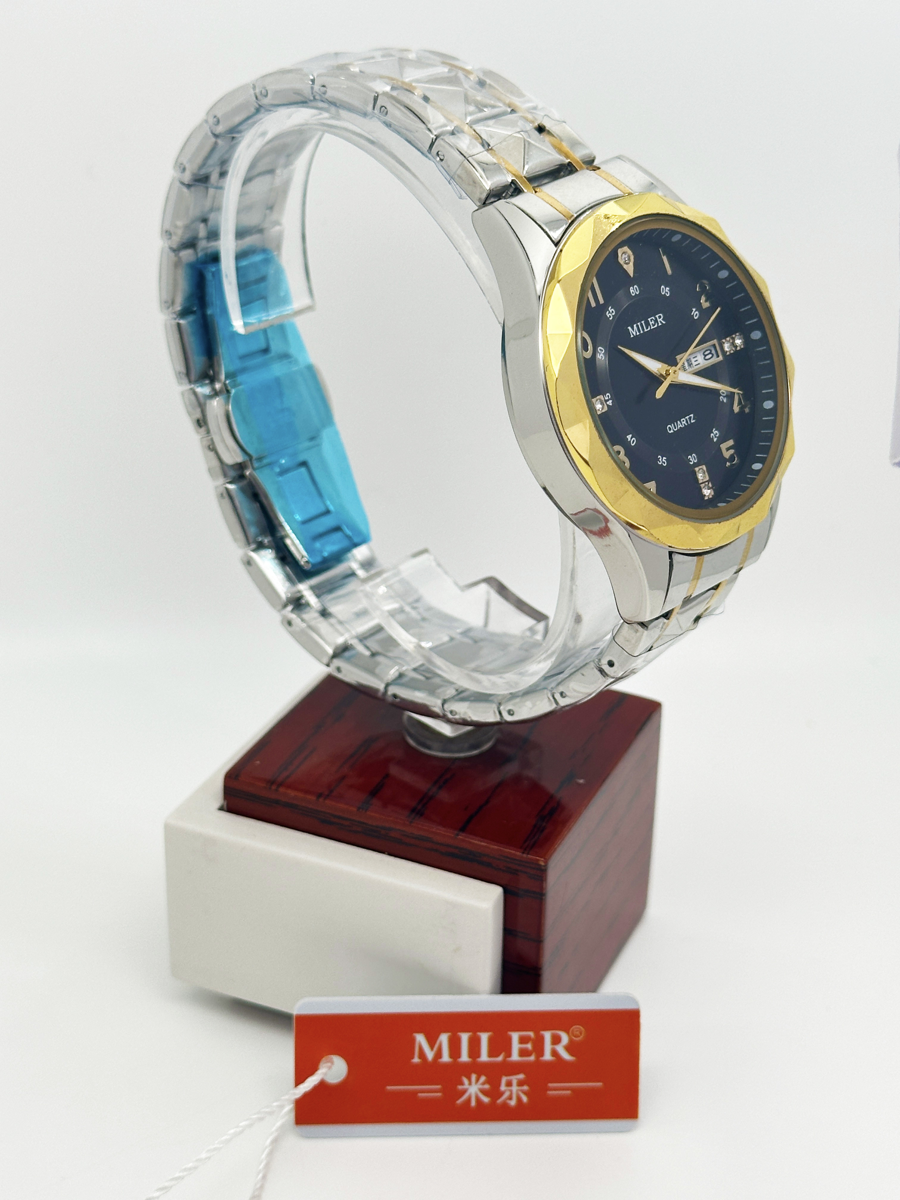 Miler Luxury Men Quartz Watch Waterproof Date Week Luminous Wristwatch Stainless Steel Men's Watches