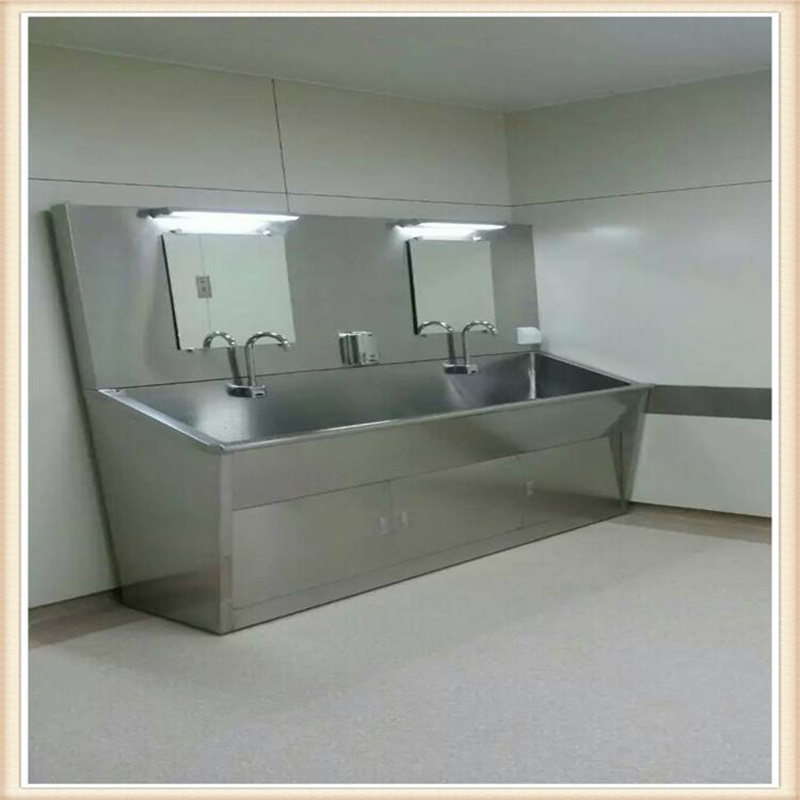 Hospital Stainless Steel Surgical Scrub Sinks Foot Operated Hand Wash Sink