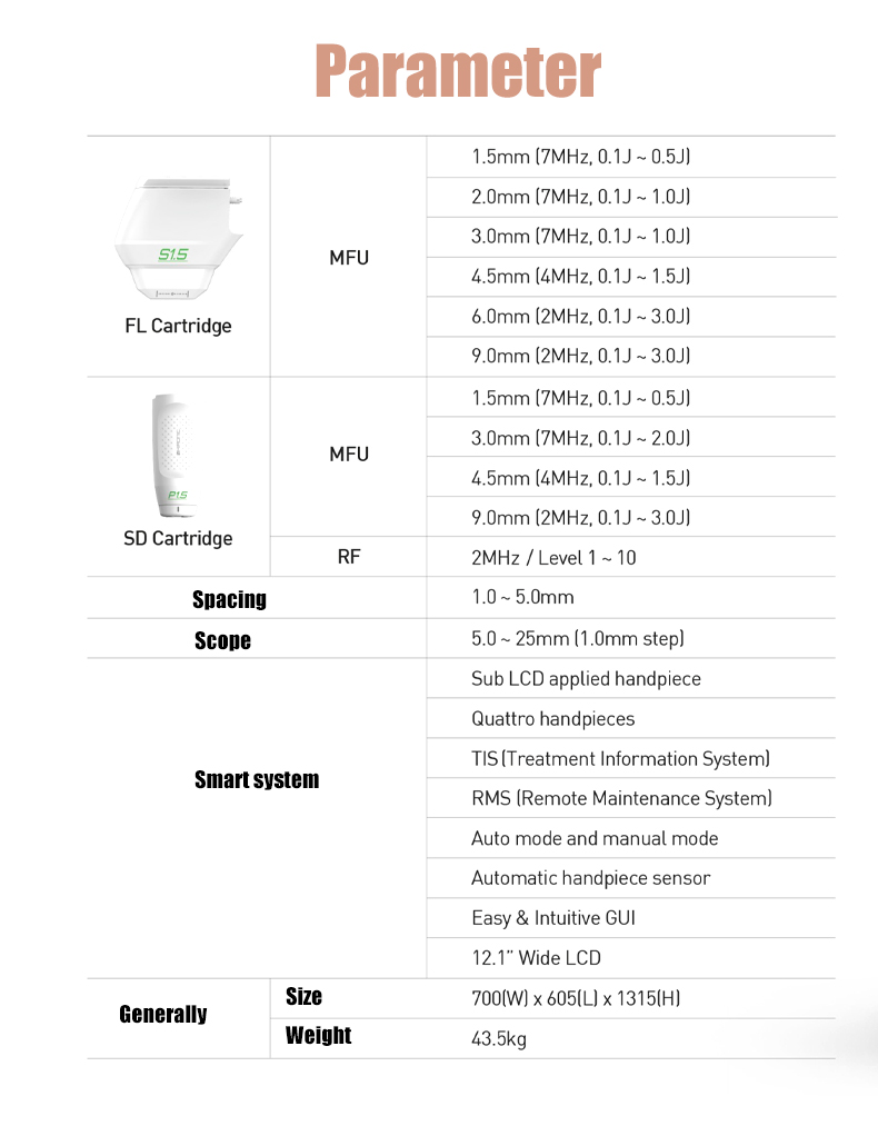 Multi-functional MFU RF HIFU Machine for Face and Body Skin Tightening and Lifting with 4 Handles and 10 Cartridges