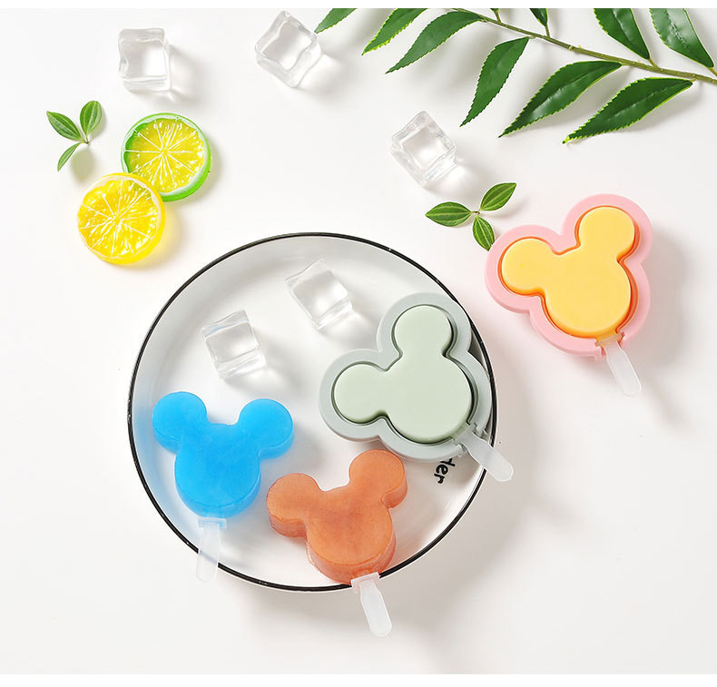Silicone Popsicle Molds, Cute Ice Pop Molds Reusable Cake Pop Mold Set With Lid Popsicle Sticks, Easy Release BPA Free Cartoon Ice Cream Mold For Kids