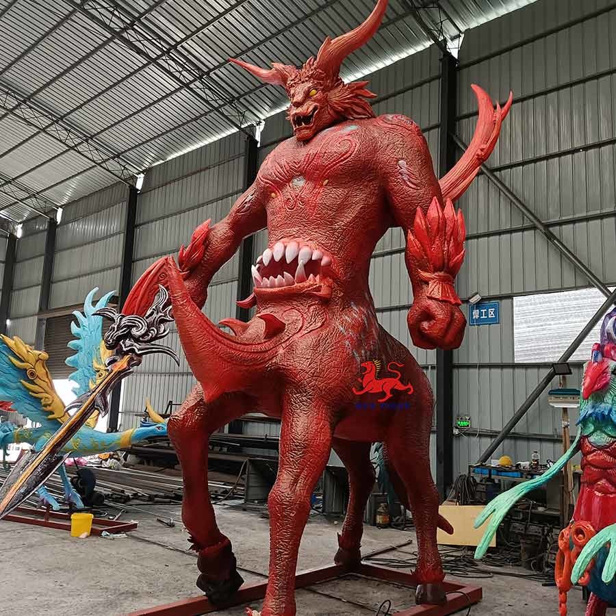 Large Realistic Animatronic Animals Ancient Chinese Mythical Creatures Chi You