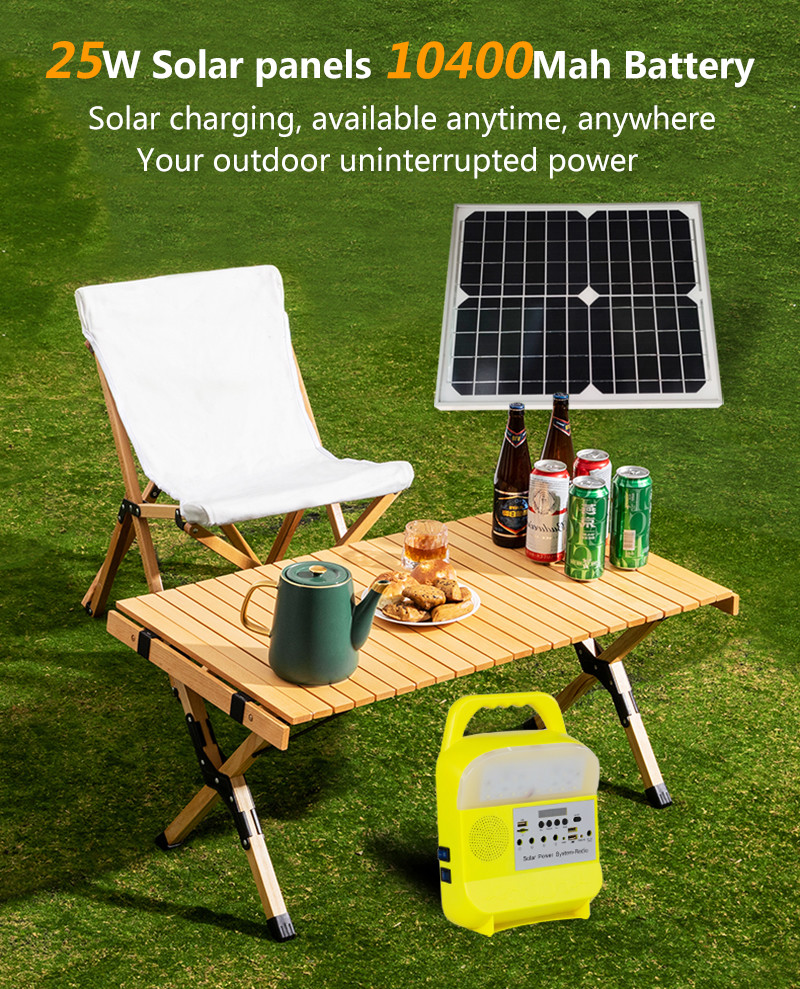 Solar Power System Bluetooth Under Sunlight Outdoor Activities Residential System Home Lighting