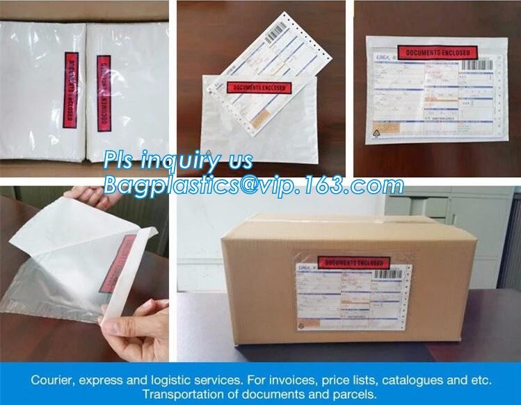 PP film 178*140mm invoice enclosed packing list envelopes, DHL Shipping pockets for waybill, A4 size plastic packing lis