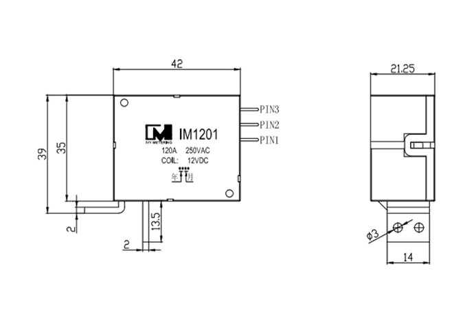 120A UC3 24v Double Pole Relay , Non Latching Relay For Street Lamp