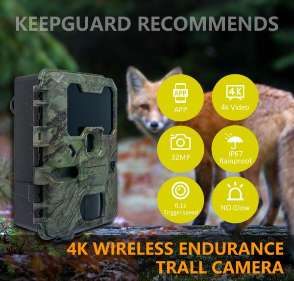 WIFI Trail Camera KW866 OEM/ODM 0.25s Capture Speed Waterproof IP67 up to 512GB