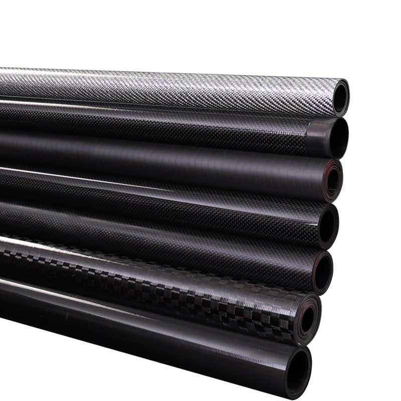 Roll Wrapped Thick 1.0mm 3K Carbon Fiber Tube For Camera Pole