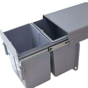 China Dry and Wet Separation Recessed Drawer Trash Bin Kitchen Hidden Plastic Storage Bin Inside on sale