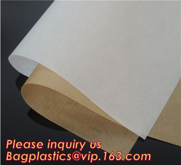 Bleached with Unbleached Greaseproof Paper for food wrapping,Environmental friendly and green greaseproof food packaging