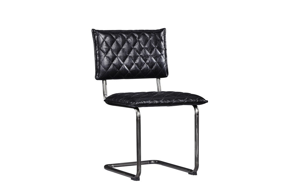 Comfortable High Back Leather Dining Chairs , Black Leather Kitchen Chairs