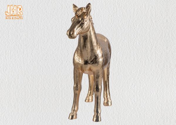 Decorative Gold Leaf Polyresin Animal Figurines Horse Sculpture Table Statue