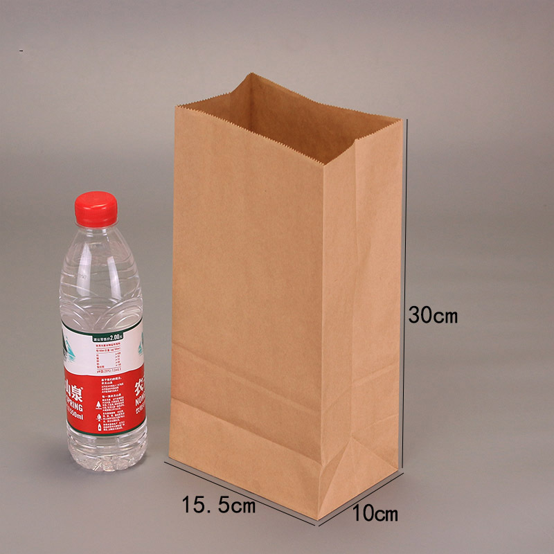 Custom Order Accepted Food Grade Kraft Paper Bag Without Handle for Bread Packaging