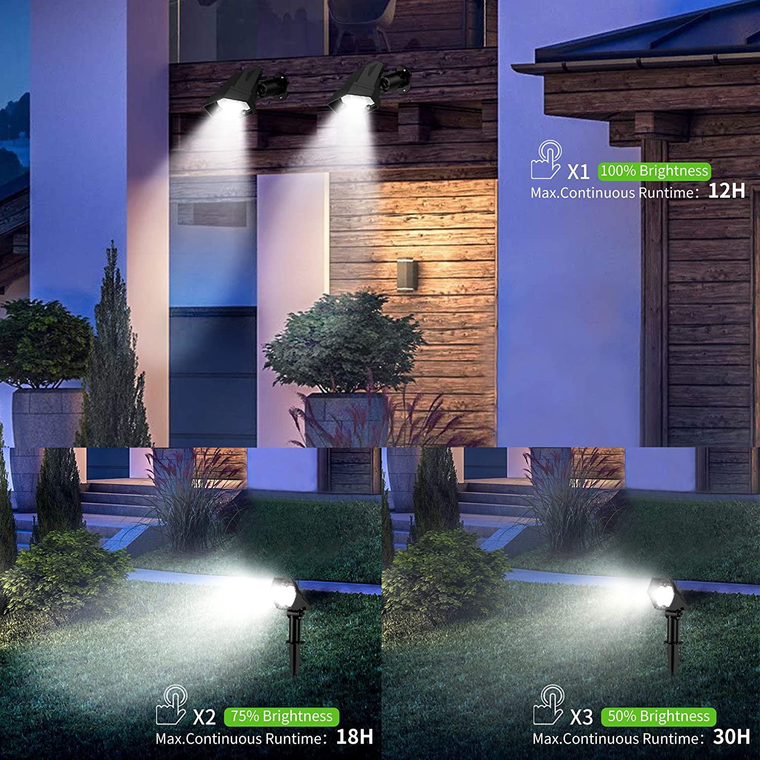 LED solar light adjustable power wall light