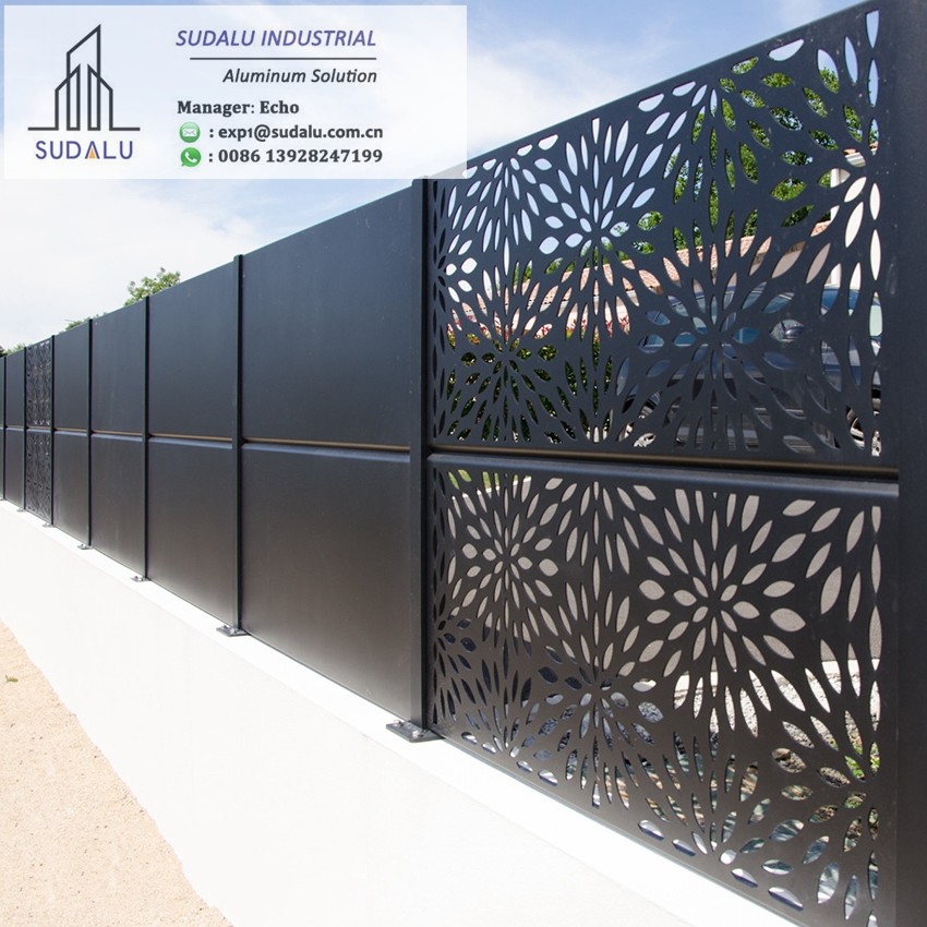 SUDALU Foshan Outdoor Aluminum Laser Cut Panels Fence Customized Size Perforated Panel