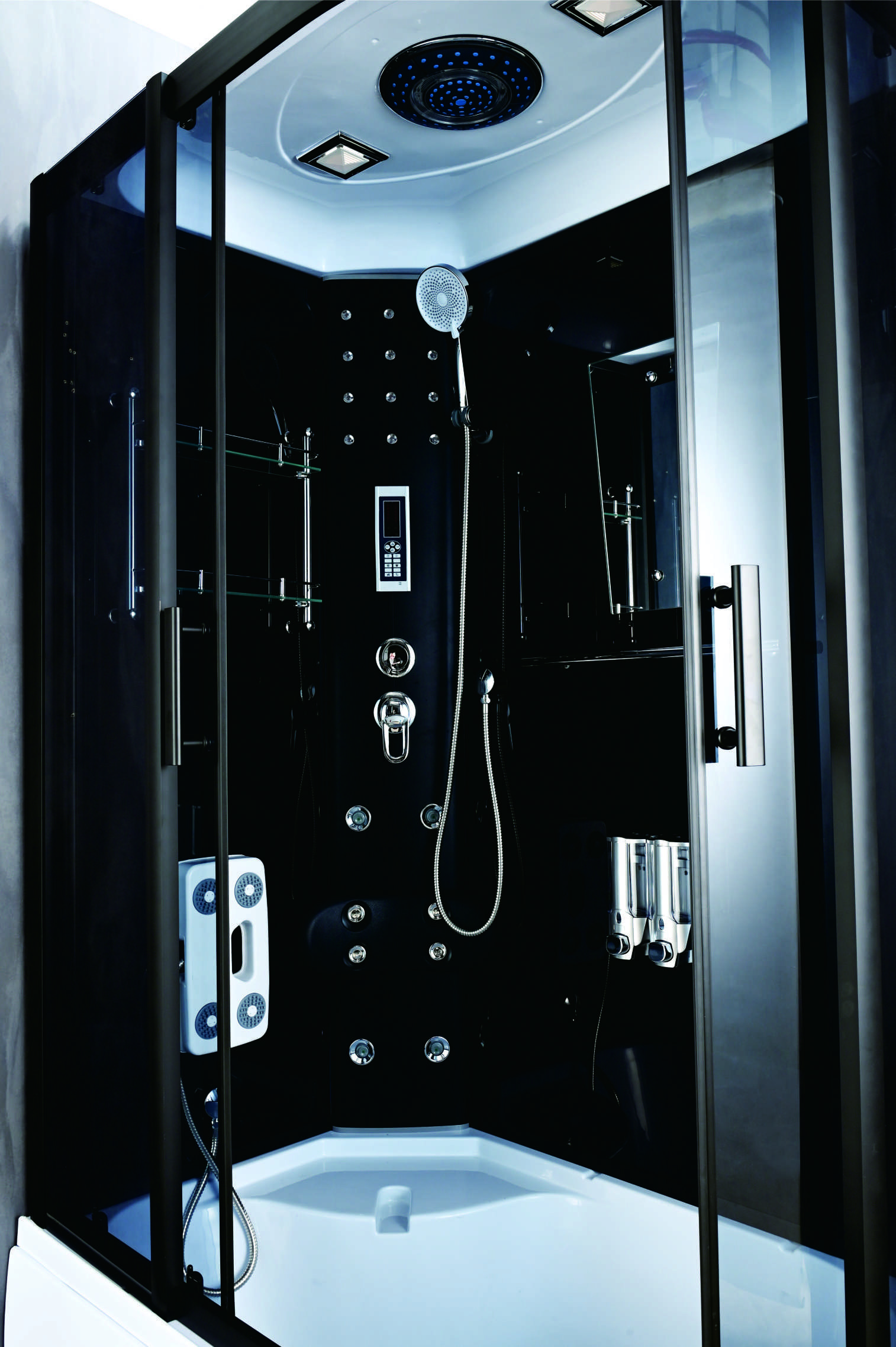Customizable Shower Room With Matt Black Profile And Tempered Glass For Luxurious