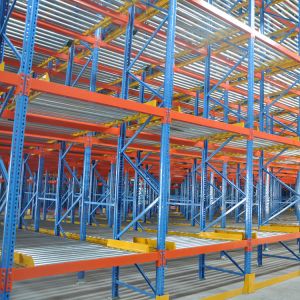 Multi Tier Pallet Live Racking Powder Coating Surface With Rollers / Rails