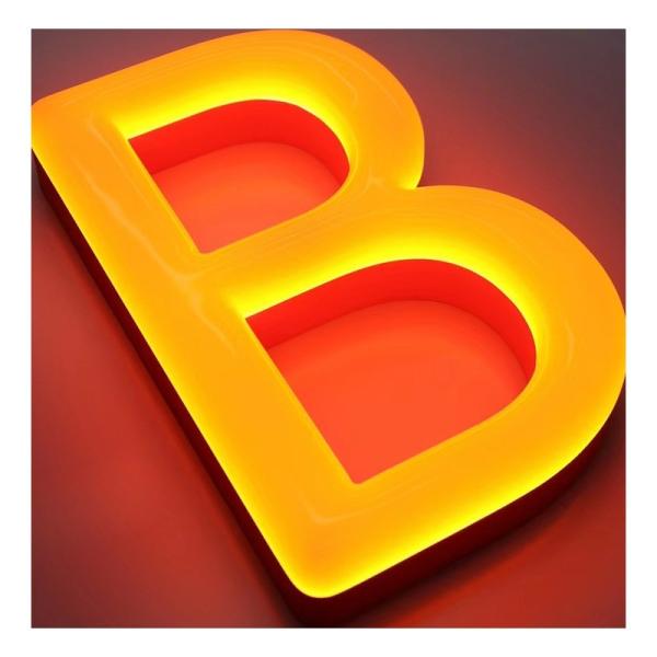 Acrylic Open Sign Luminous Rail Characters with LED Bulbs Light Source Backlit