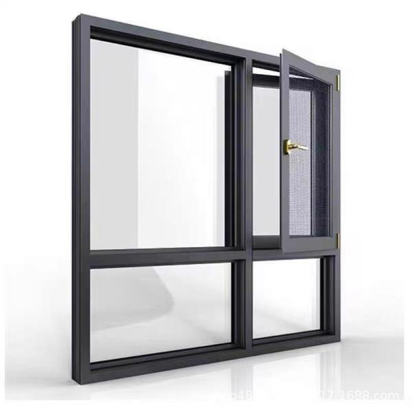 Horizontal Opening Pattern Commercial Project Aluminium Double Glass Casement