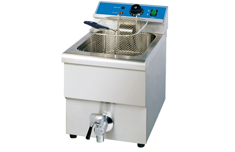Electric Deep Fryer , Chicken Frying Machine with Drain Valve