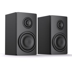 AC Powered Bookshelf Speaker Dual Audio Input Wired Home Bluetooth Speaker for