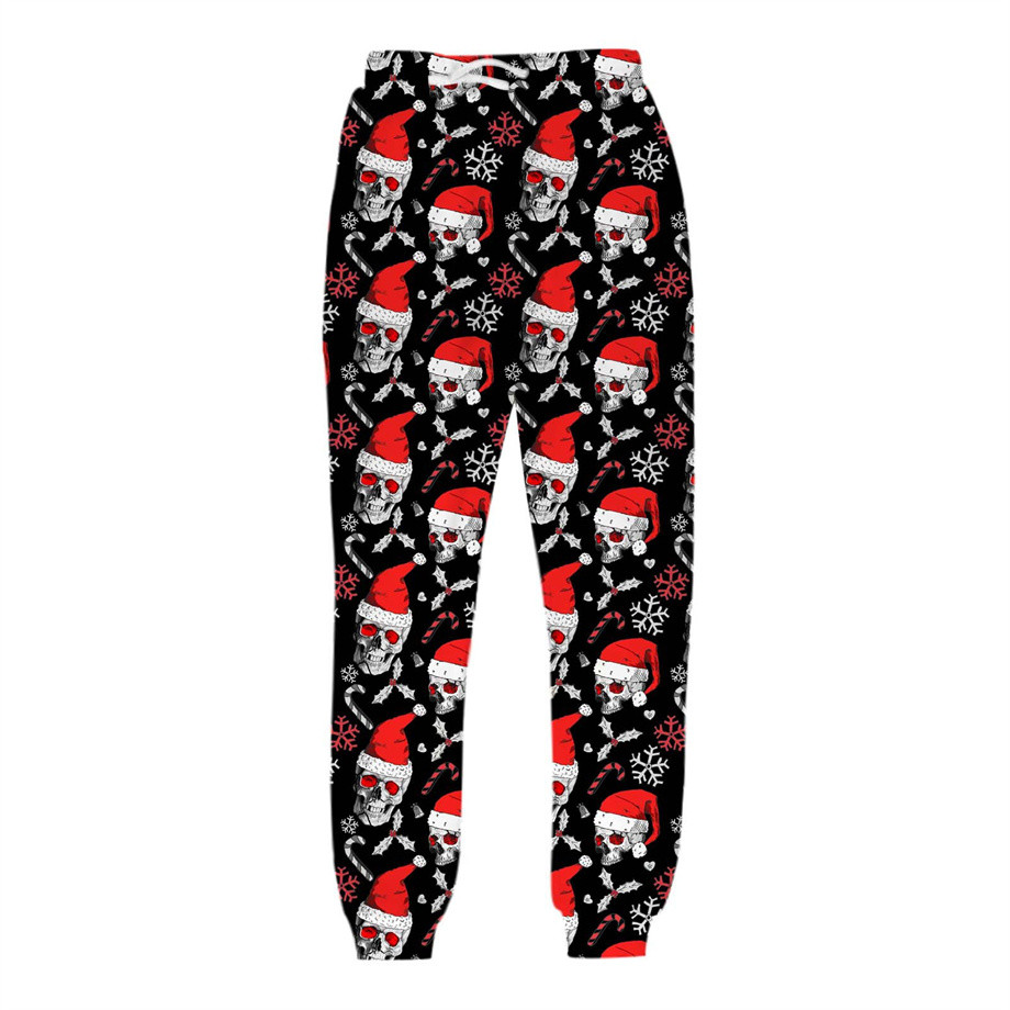 3D Digital Printing Christmas Snowflake Sweatpants Straight Men And Women Loose Casual Trousers