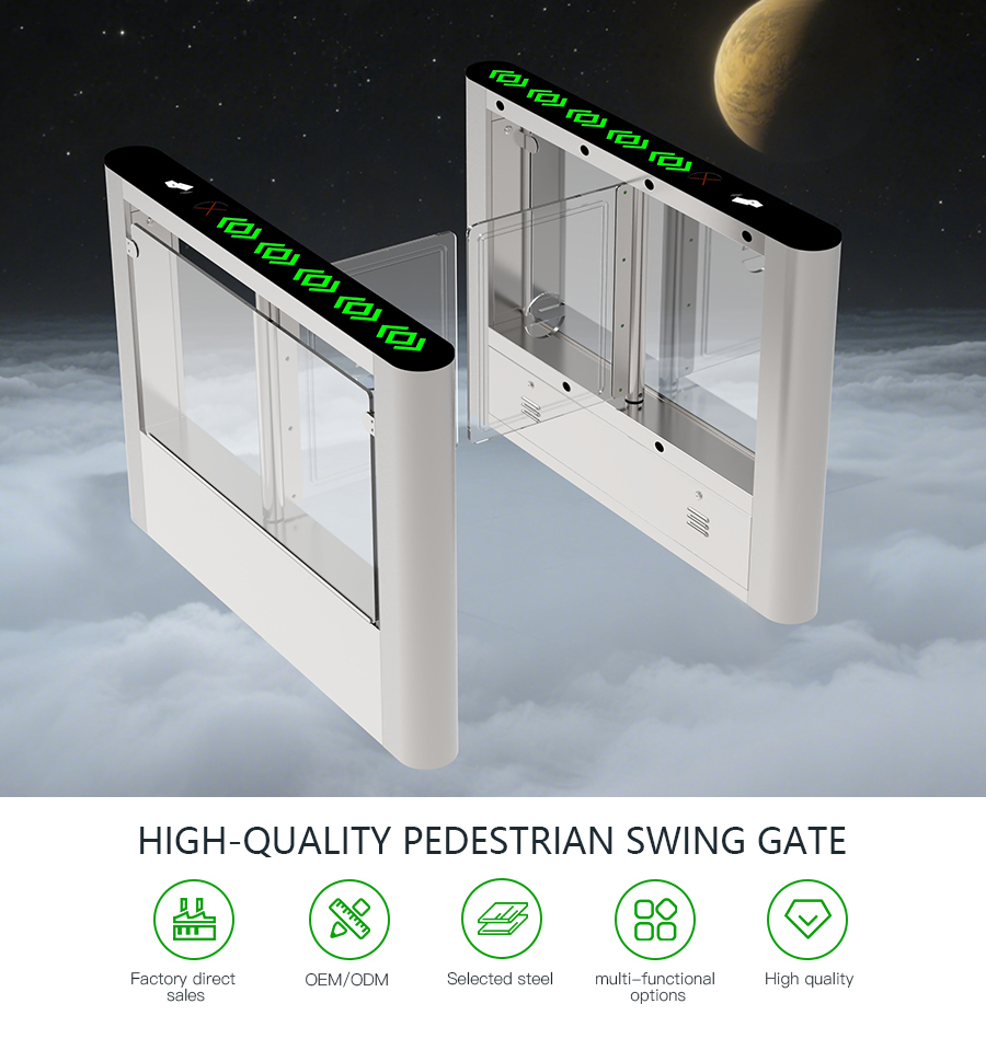 HCW CE Face Recognition Turnstile Entrance Gates IP54 Waterproof Bidirectional