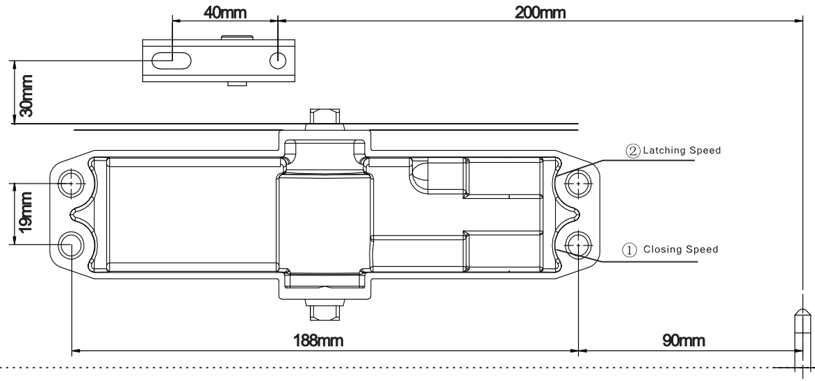 Automatic Electric Door Closer Closing Speed Adjustment 180° Max Opening Angle