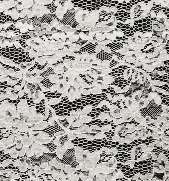 Nylon Bridal Lace Fabric With Flower and Leaf Pattern