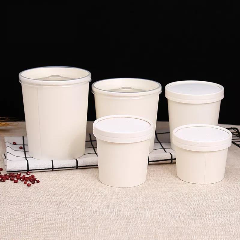 Restaurant Take Away Food Grade Paper Bowl Flexo Print Takeaway 6oz Disposable Paper Bowl