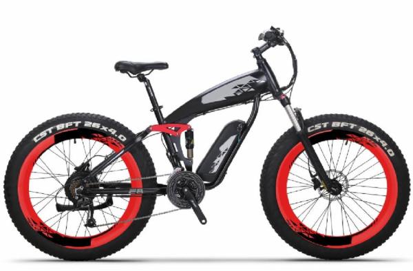 26 Inch Folding Fat Tire Electric Bike 350w 48v Full Suspension Foldable CYSUM