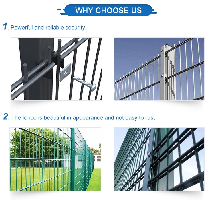 Powder Coating Twin Bar 2*2.5m Double Wire Mesh Fencing