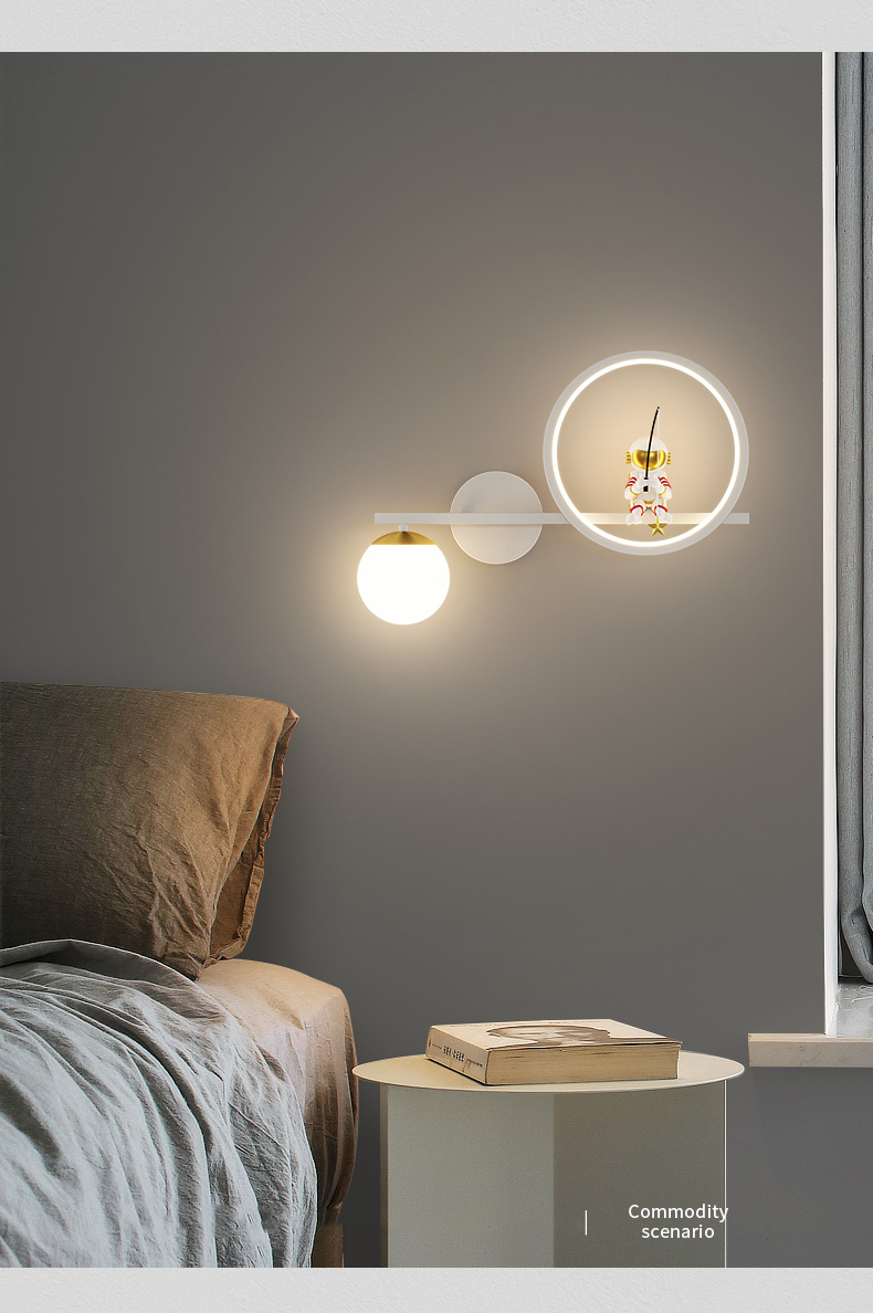 Astronaut wall lamp bedroom bedside lamp children's room lamp boy and girl stars wall lamp(WH-OR-251)