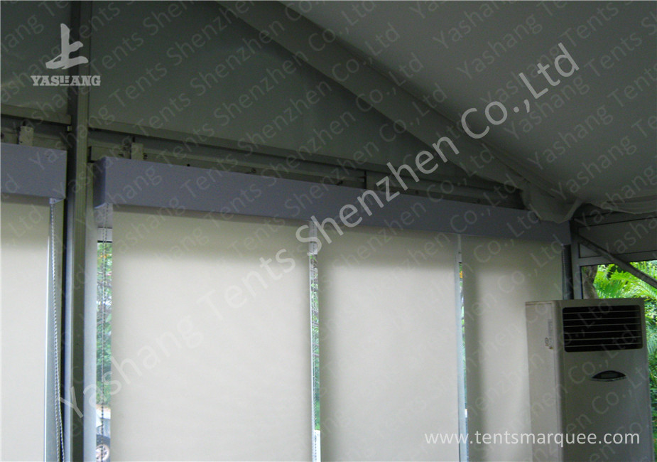 White Lining Decorated Special Event Tents / Transparent Glass Wall Tents For Outdoor Events