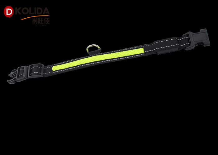 Nylon Webbing Adjustable Luminous LED Dog Collar For Easy Walking 2.5cm/1" X 31-41cm