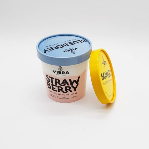 24oz Disposable Paper Ice Cream Cup Packaging Dessert Yogurt Ice Cream Container